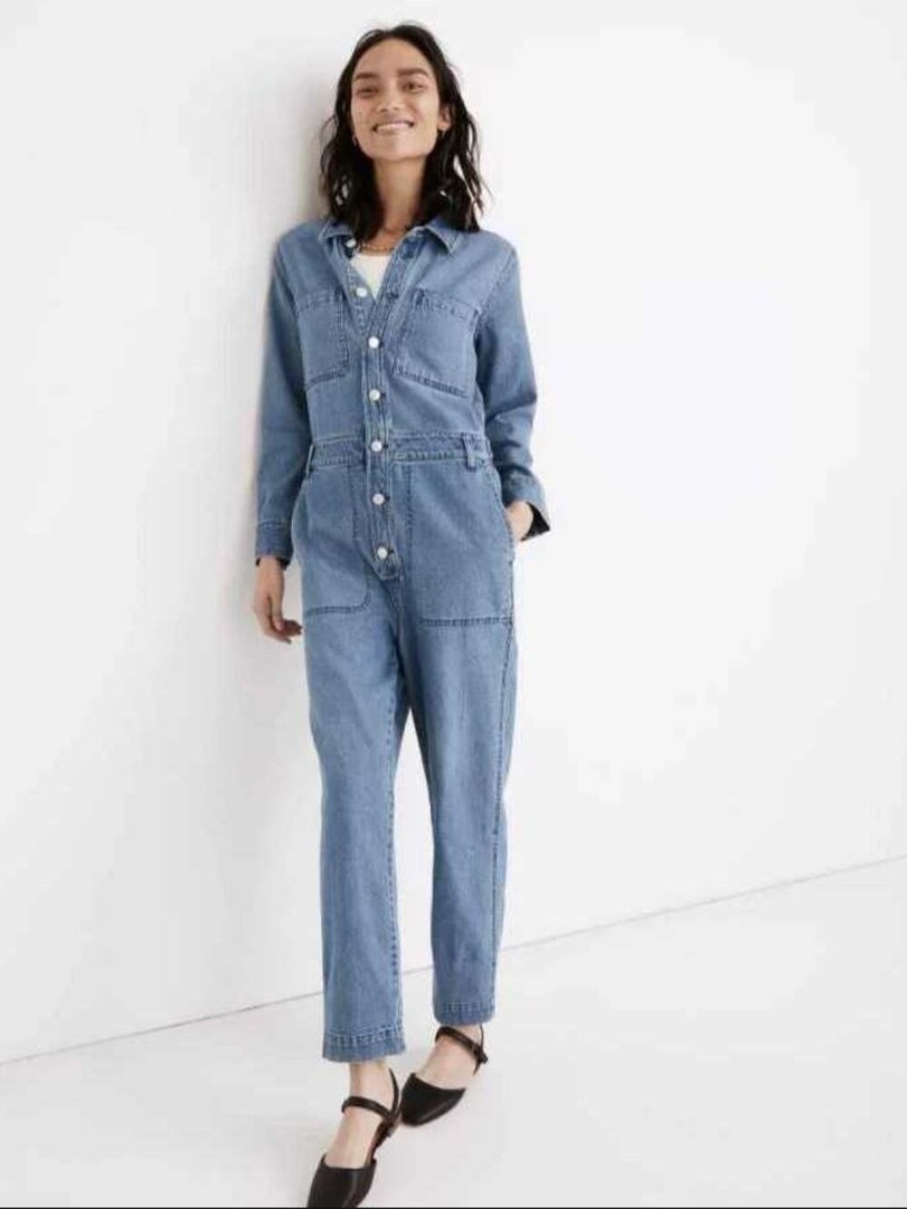 New M Madewell jean relaxed coverall jumpsuit in Glenroy Wash workwear denim
